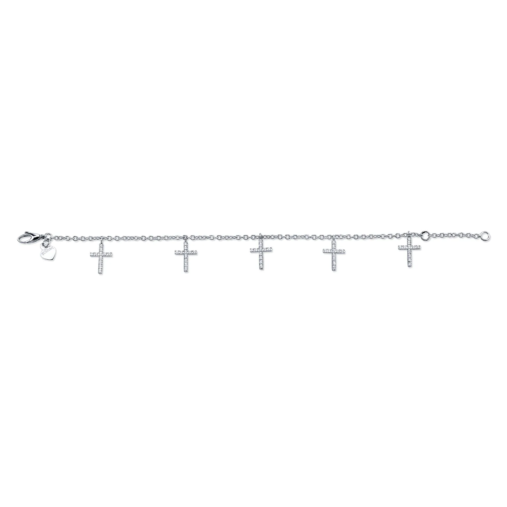 14 Karat Diamond Multi Cross Bracelet 6" or 7"