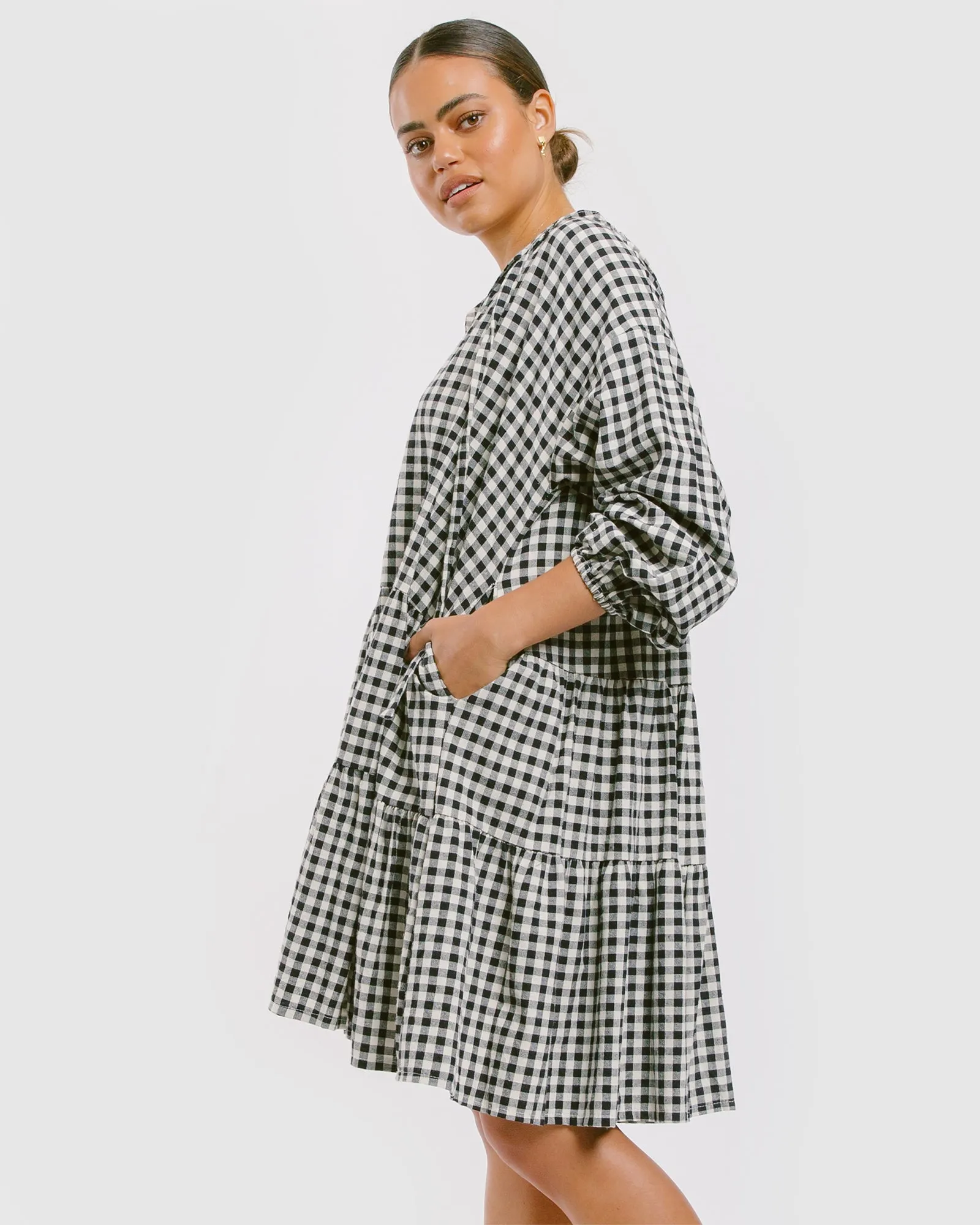 Avalon Smock Dress | Black Gingham