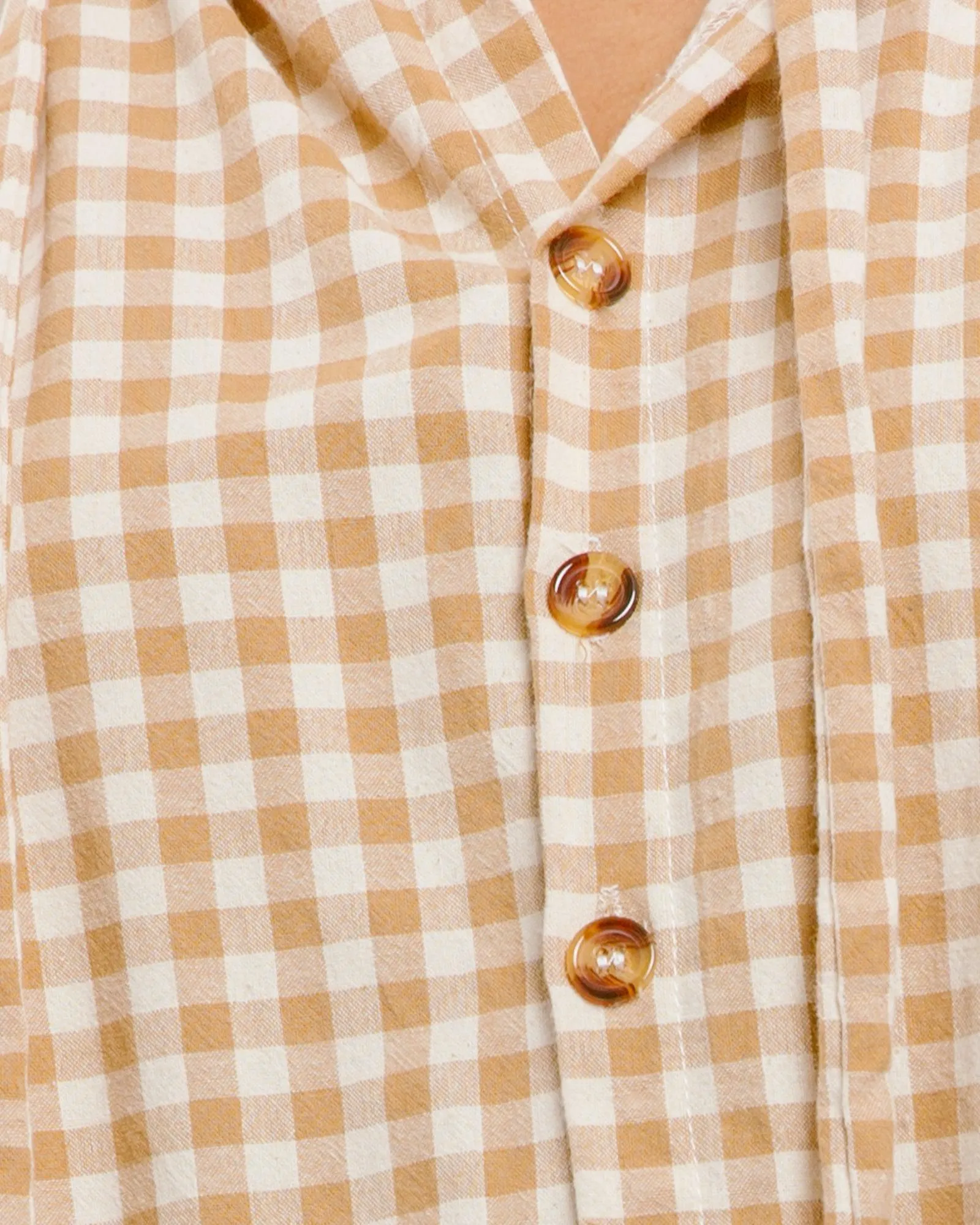 Avalon Smock Dress | Caramel Gingham