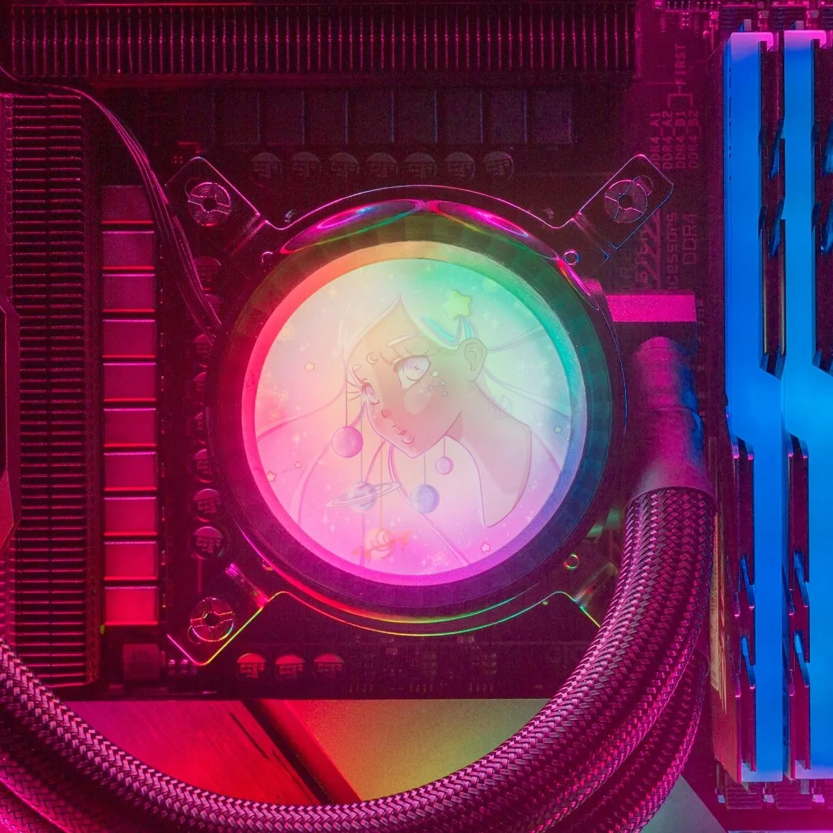 Be the Center AIO Cover for Cooler Master MasterLiquid ML120R ML240R ML360R ARGB Black and Silver