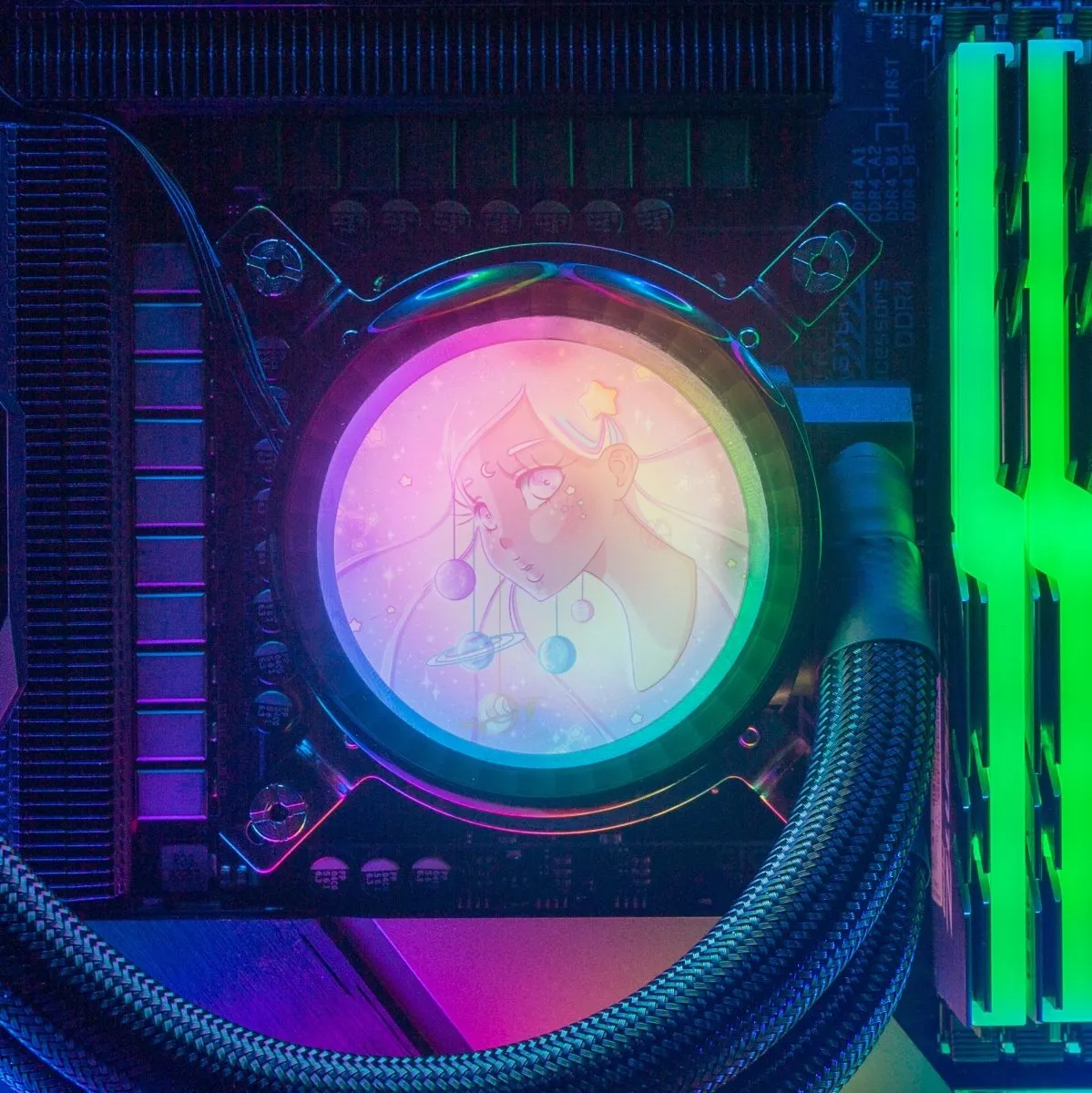 Be the Center AIO Cover for Cooler Master MasterLiquid ML120R ML240R ML360R ARGB Black and Silver
