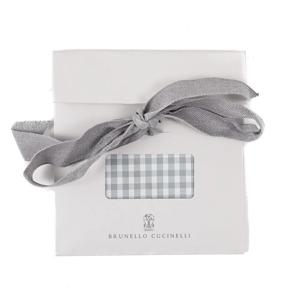 Brunello Cucinelli Gingham Check Pocket Square