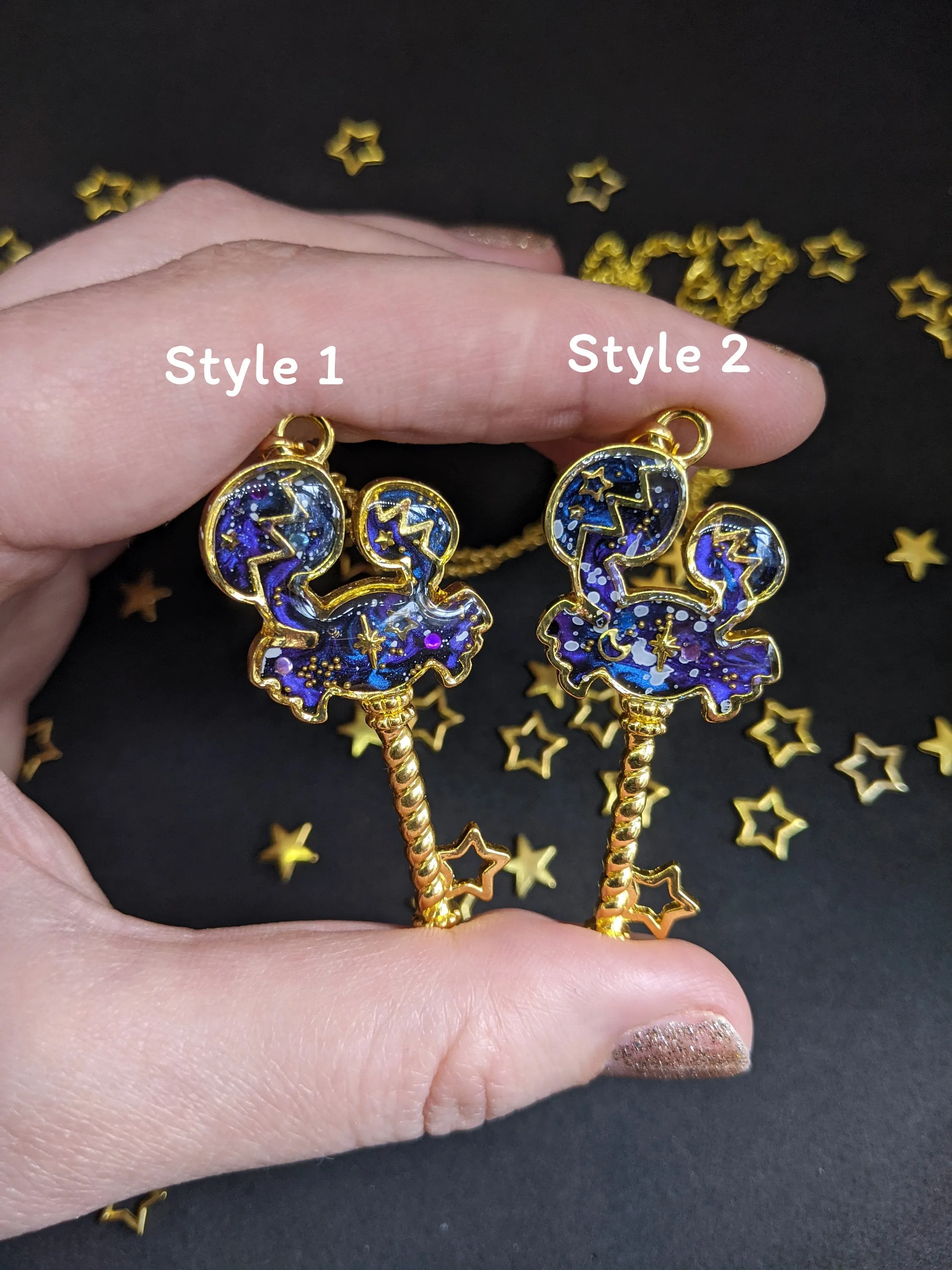 Cancer: Celestial Zodiac Resin Pendant Necklaces- 2 Styles
