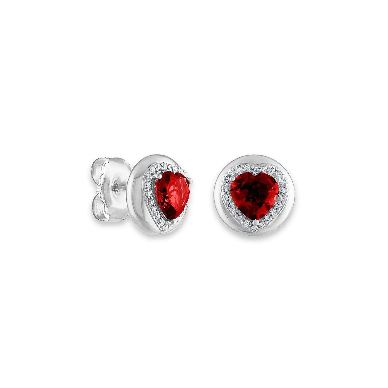 Candy Button Heart Studs