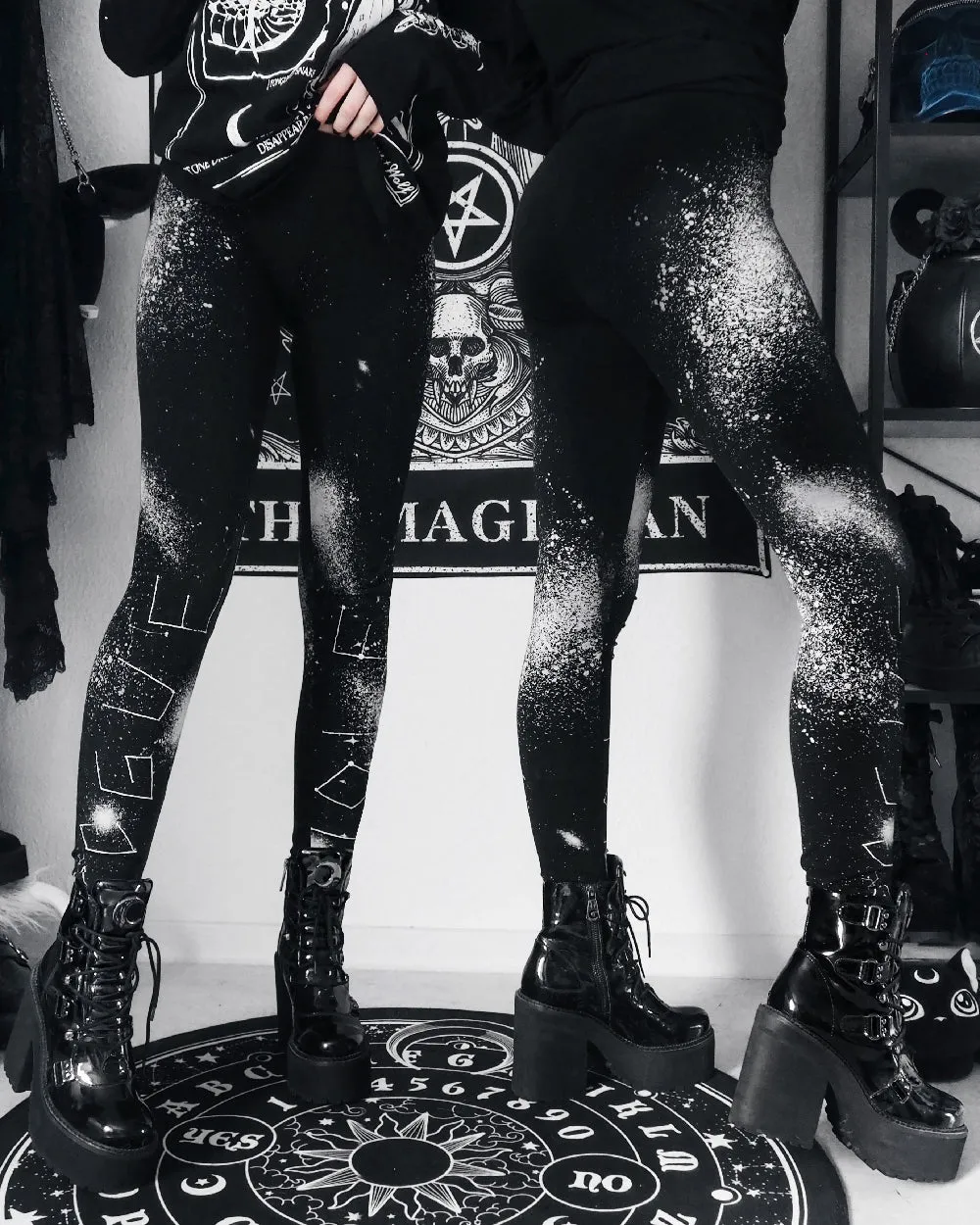 Constellation Yoga Leggings - UPF 50  Protection, Vegan Yoga Activewear, Occult Witchy Goth