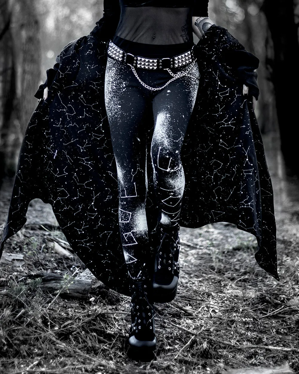 Constellation Yoga Leggings - UPF 50  Protection, Vegan Yoga Activewear, Occult Witchy Goth
