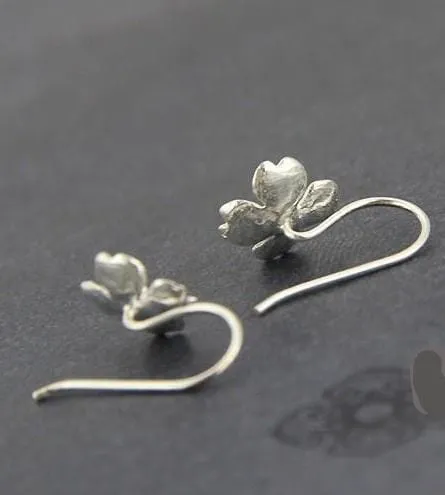 Dogwood Flower Sterling Silver Earrings