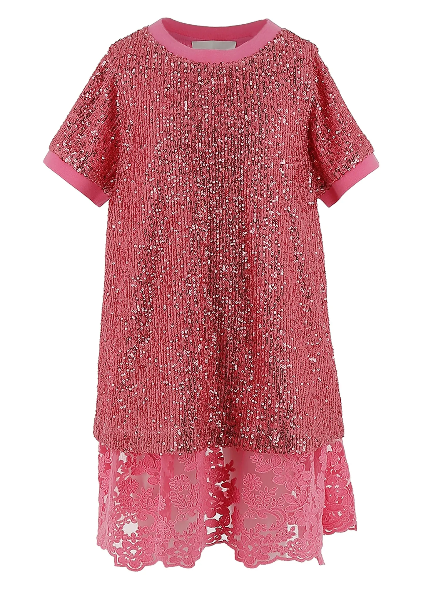 Ermanno Scervino Short Sleeve Sequin Dress