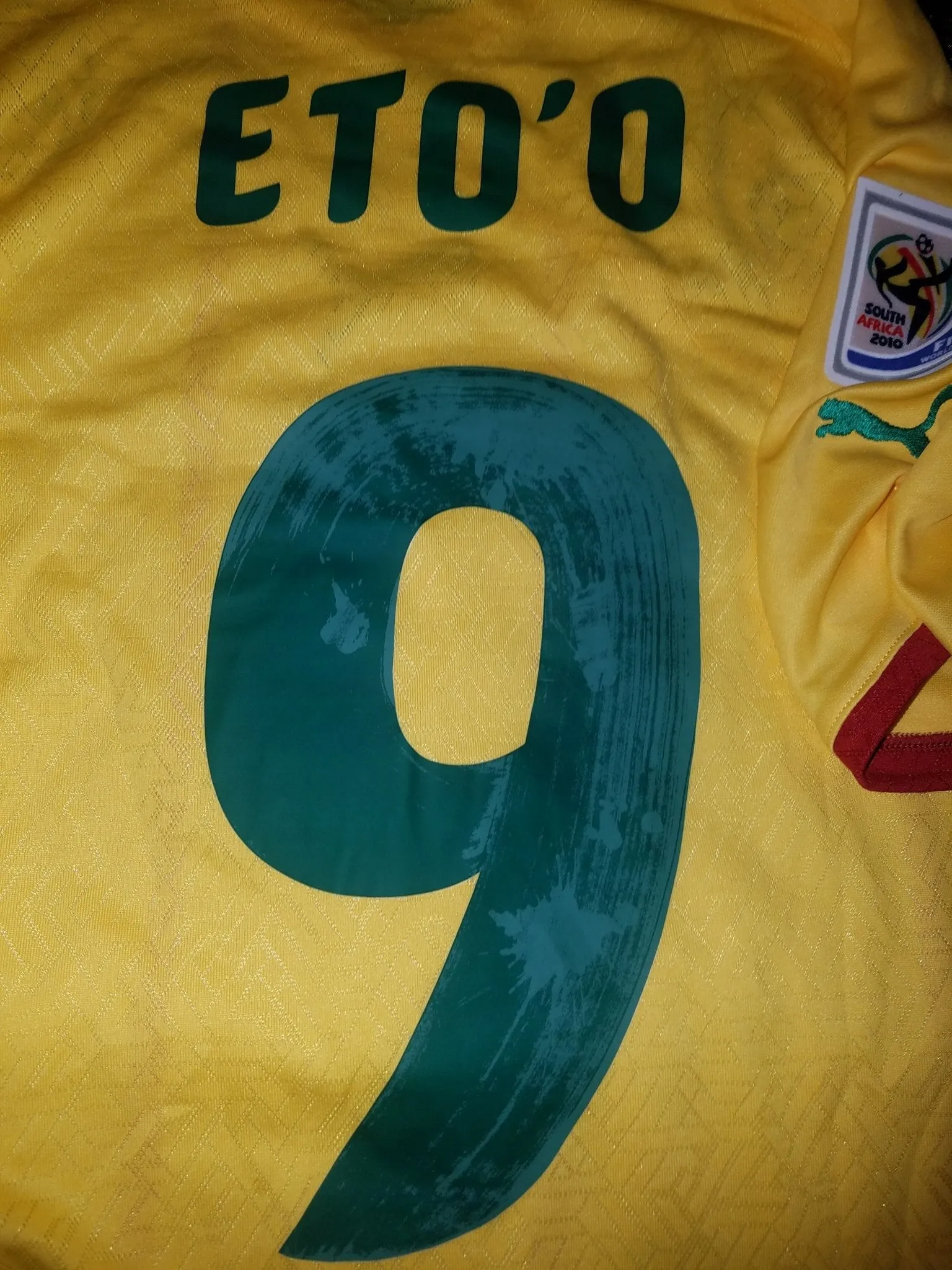 Eto'o Cameroon Puma 2010 WORLD CUP Away Jersey Shirt Camiseta M