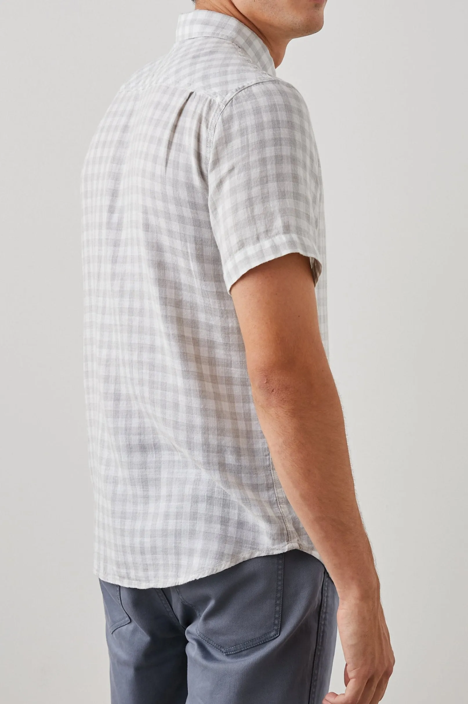 FAIRFAX SHIRT - GREY GINGHAM MELANGE