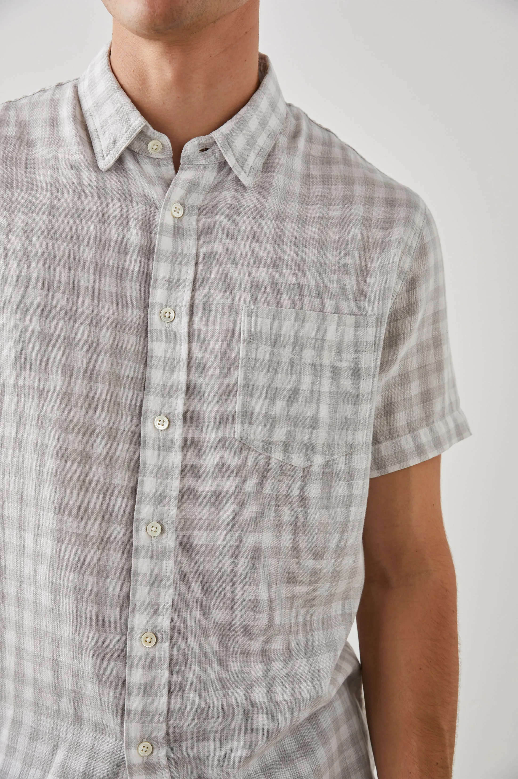 FAIRFAX SHIRT - GREY GINGHAM MELANGE