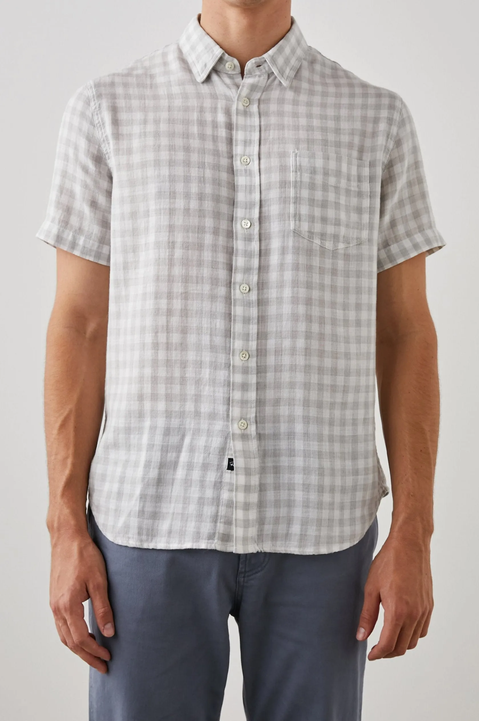FAIRFAX SHIRT - GREY GINGHAM MELANGE
