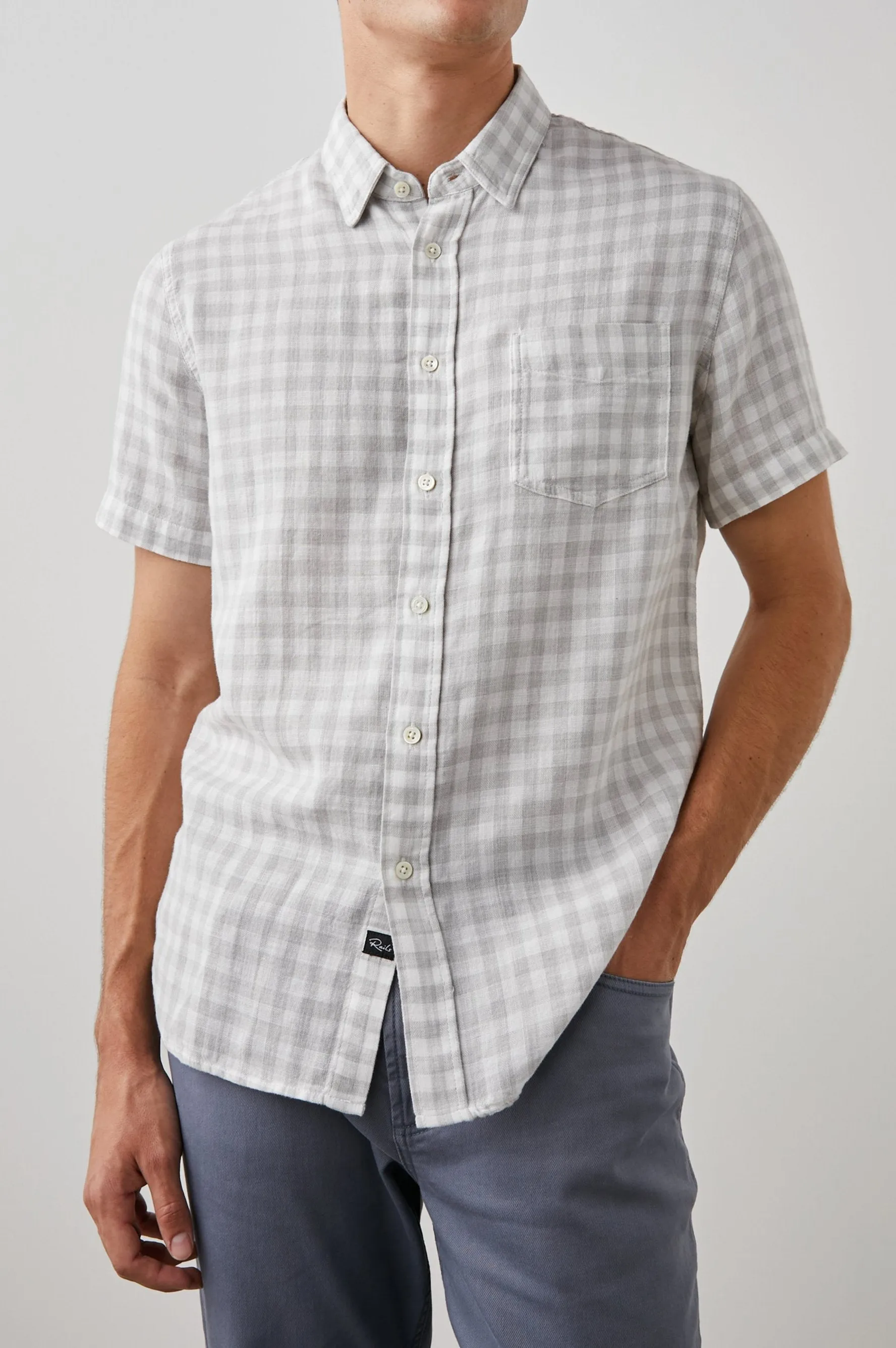 FAIRFAX SHIRT - GREY GINGHAM MELANGE