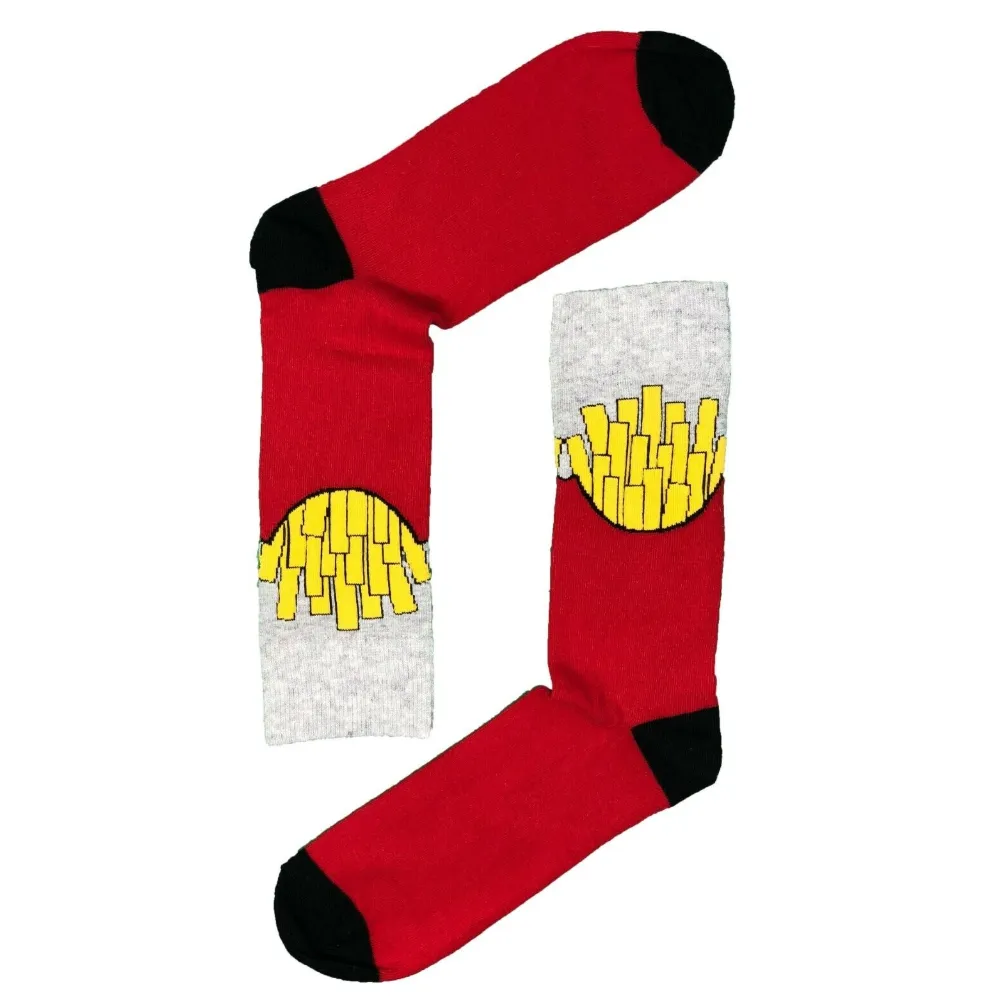 French Fries or "Freedom Fries" Socks from the Sock Panda (Adult Large - Men's Shoe Sizes 8-12)
