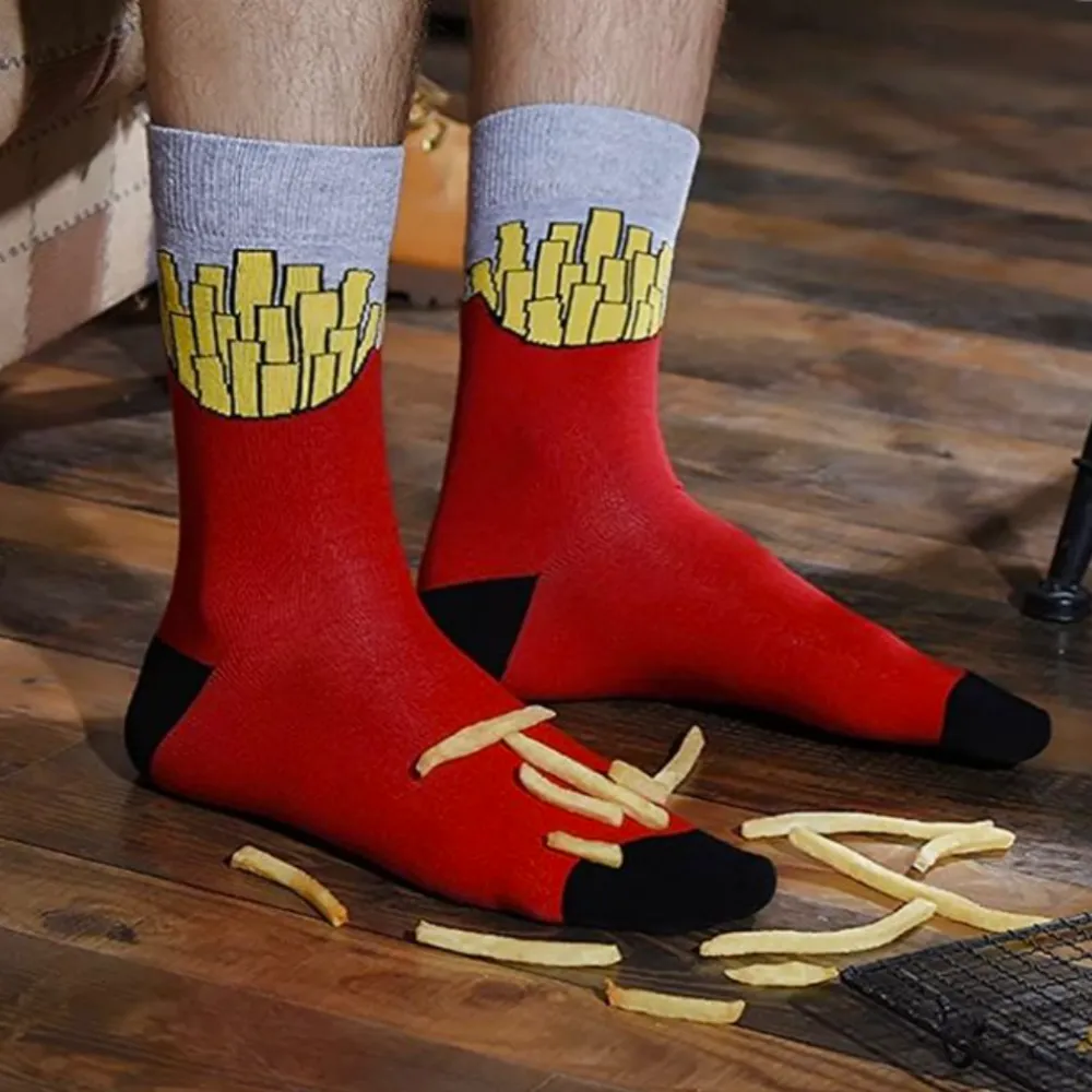 French Fries or "Freedom Fries" Socks from the Sock Panda (Adult Large - Men's Shoe Sizes 8-12)