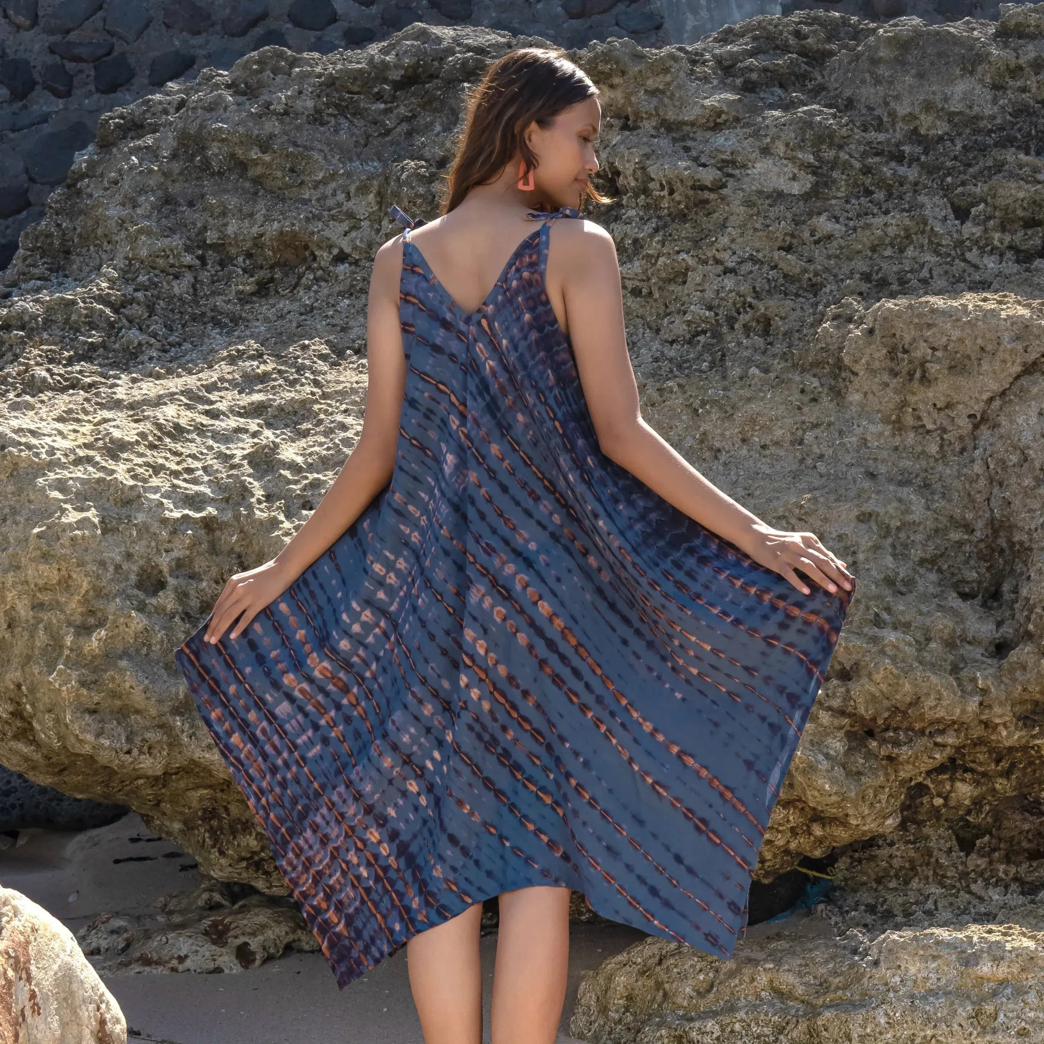 Handkerchief Dress DENIM/GOLD