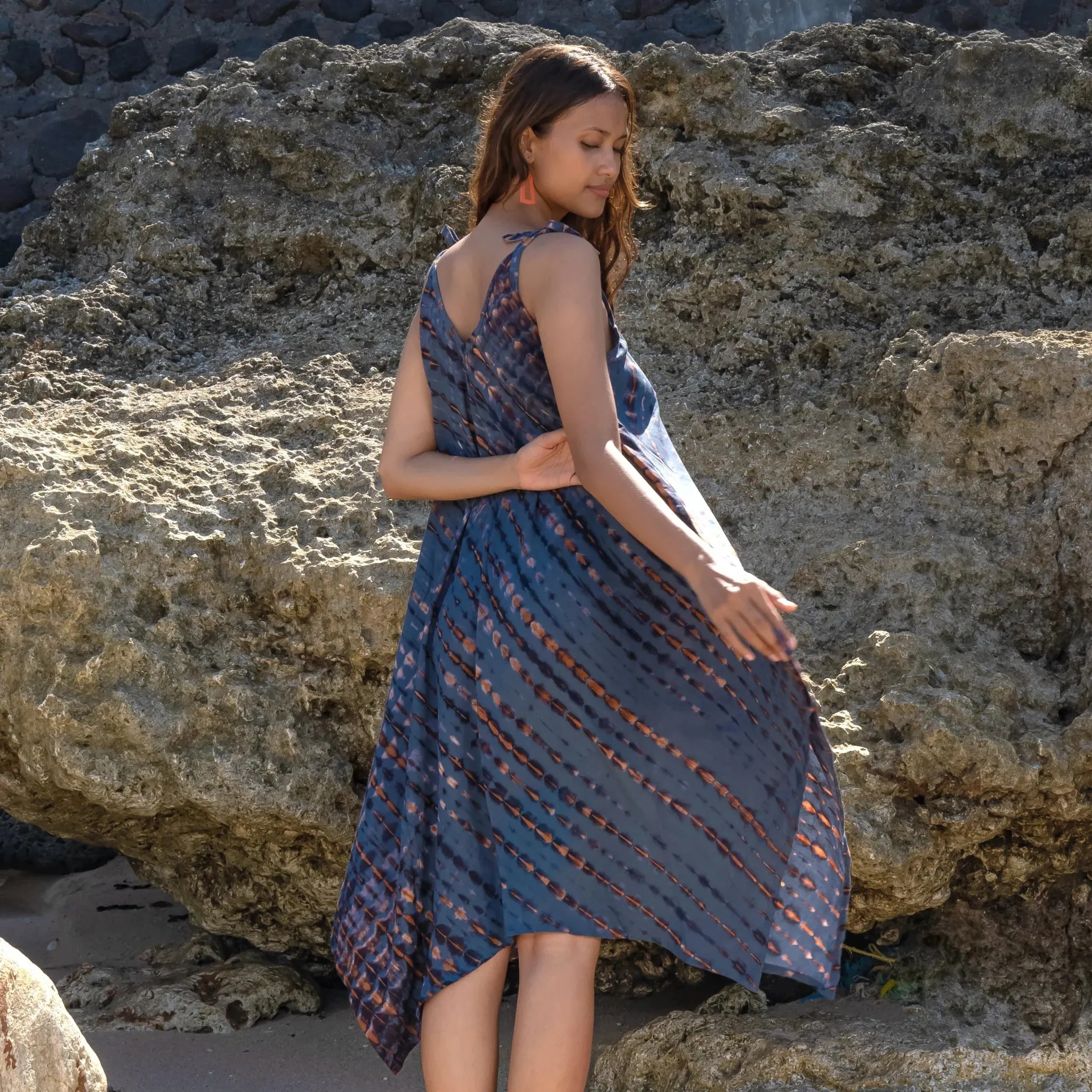 Handkerchief Dress DENIM/GOLD