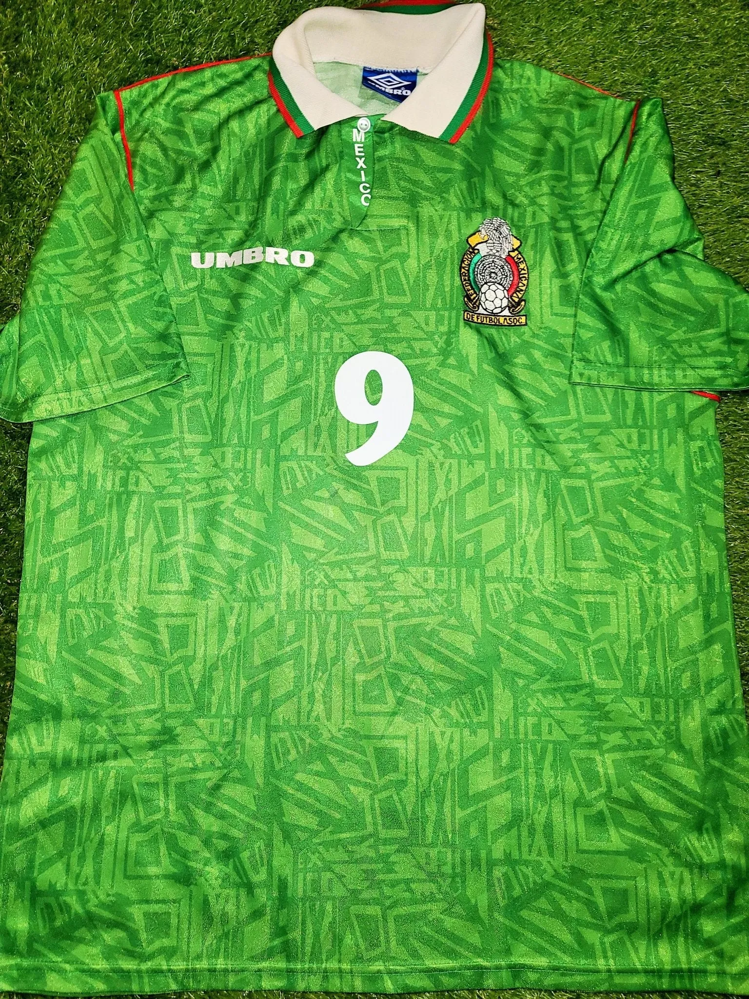 Hugo Sanchez Mexico Umbro 1994 WORLD CUP Jersey Shirt Camiseta XL