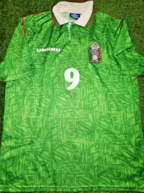 Hugo Sanchez Mexico Umbro 1994 WORLD CUP Jersey Shirt Camiseta XL
