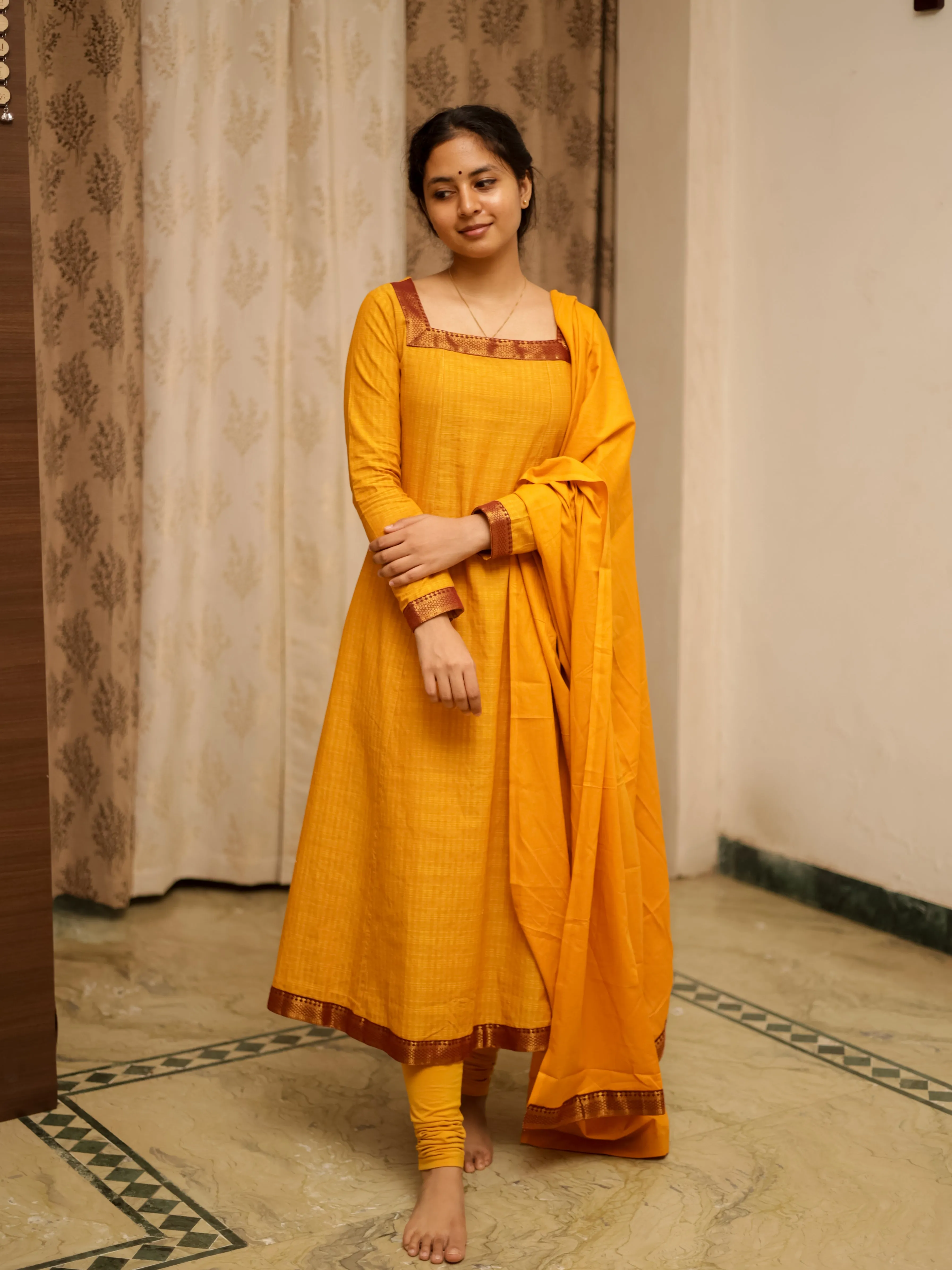 Jodi Simran Mustard (Kurti Dupatta) (DELIVERY TIME:60-90DAYS)