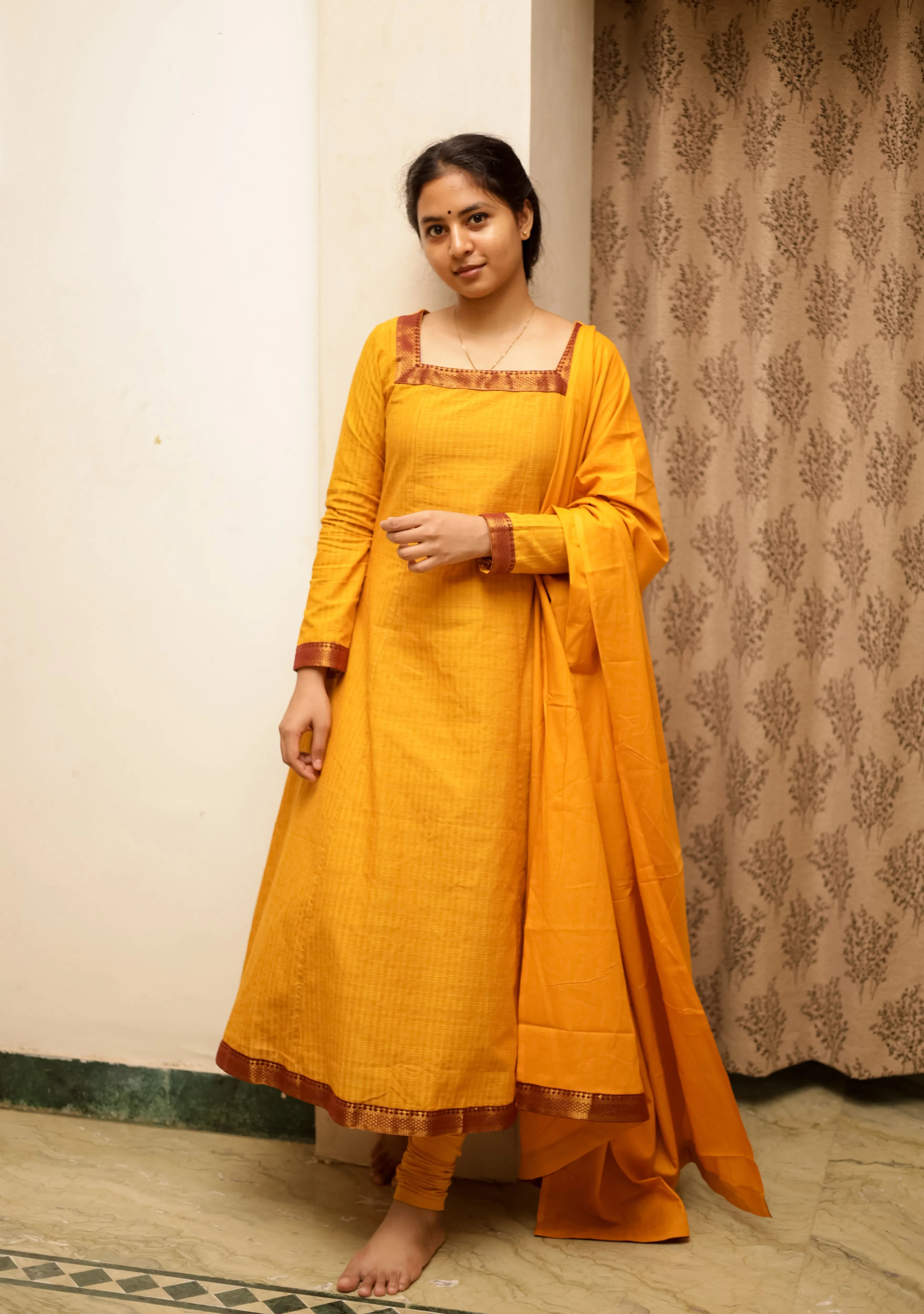 Jodi Simran Mustard (Kurti Dupatta) (DELIVERY TIME:60-90DAYS)