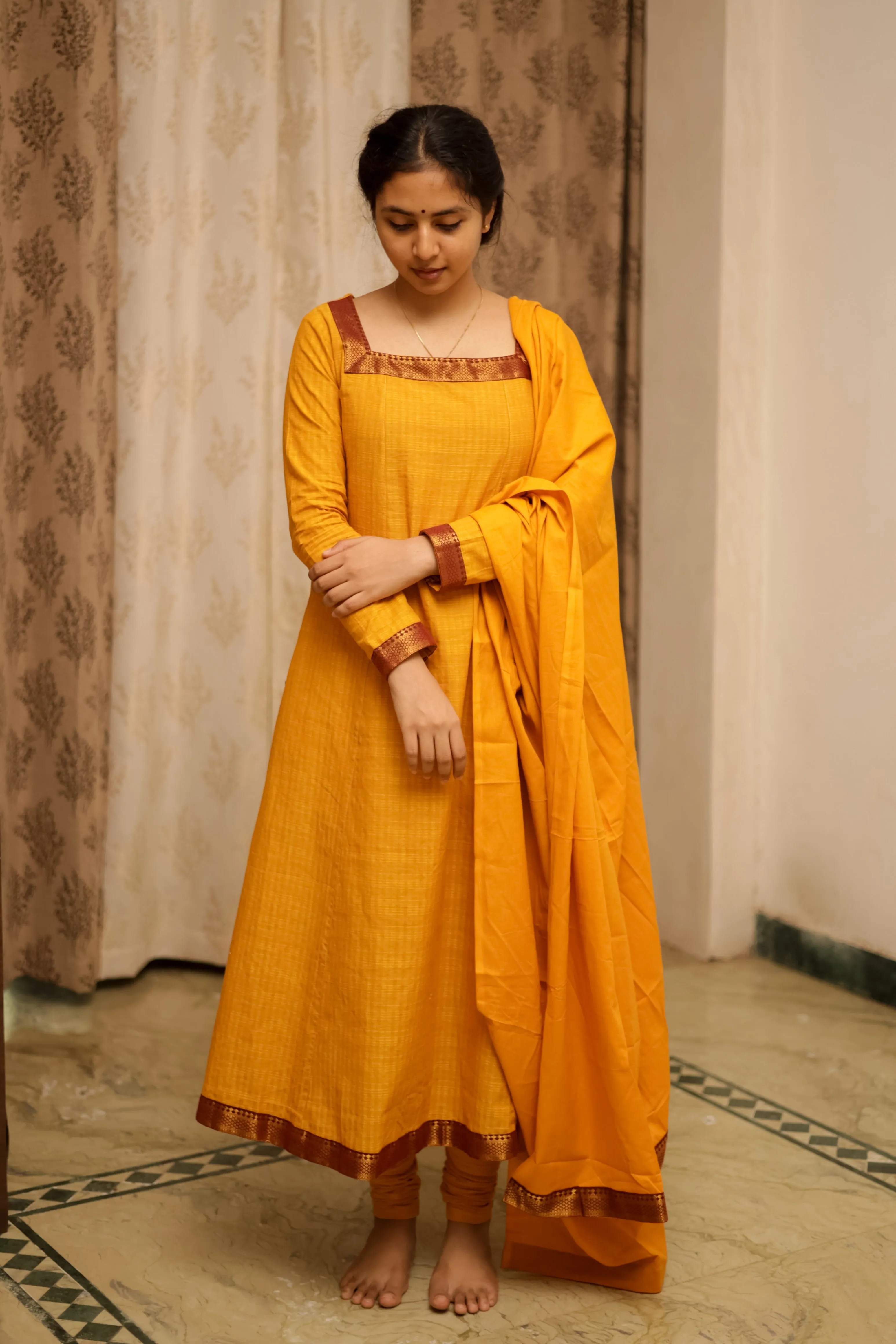 Jodi Simran Mustard (Kurti Dupatta) (DELIVERY TIME:60-90DAYS)