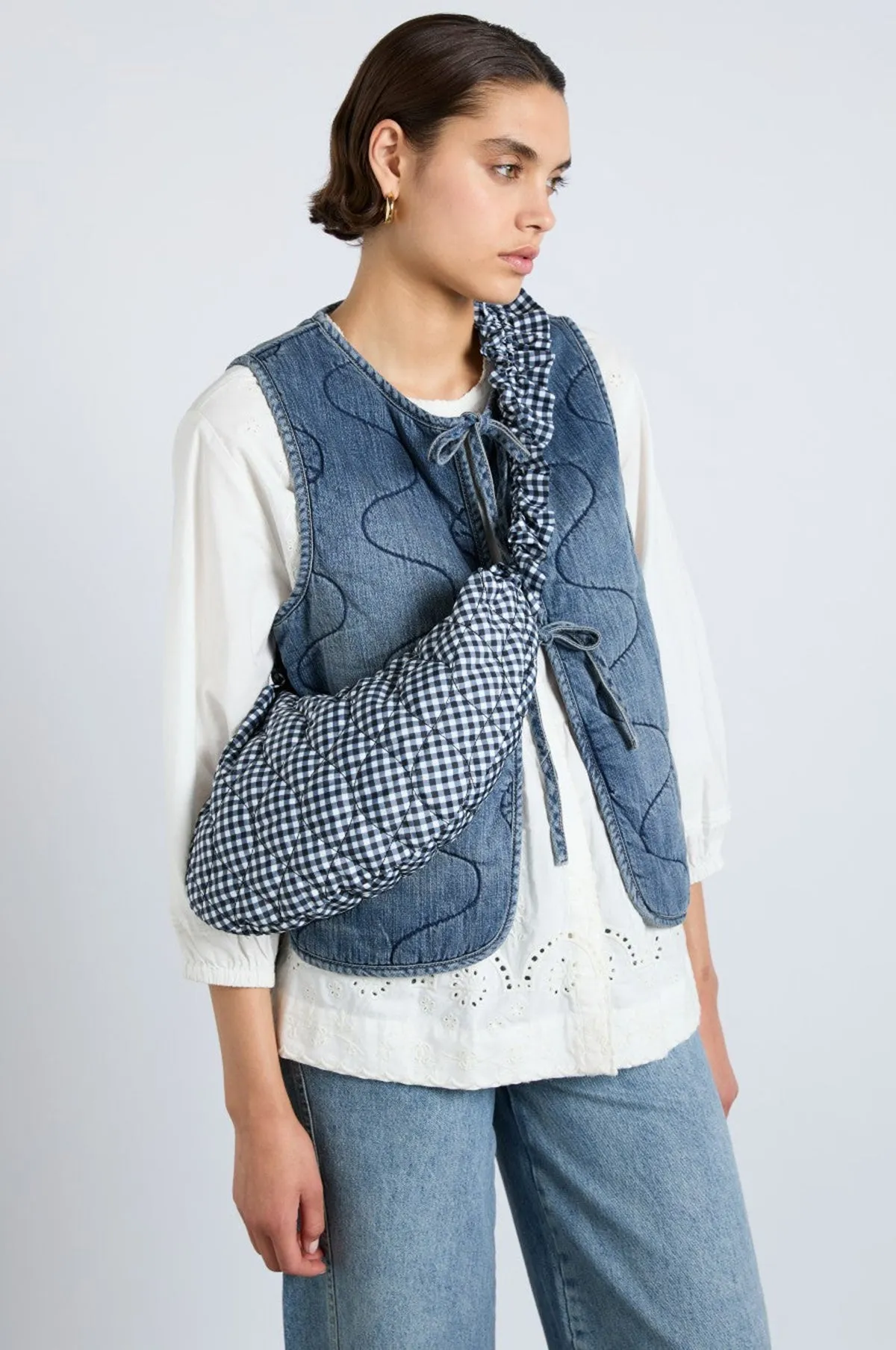 Kidney Bag Black & Ecru Gingham