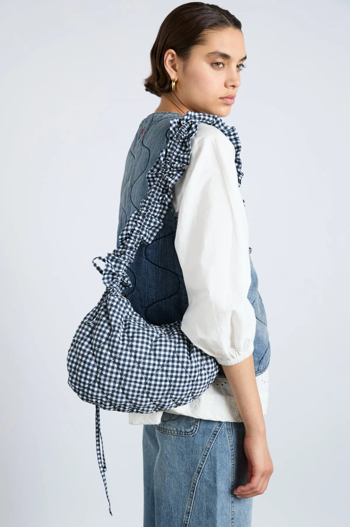 Kidney Bag Black & Ecru Gingham