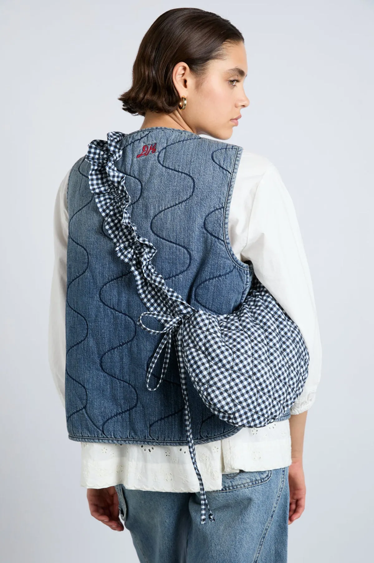 Kidney Bag Black & Ecru Gingham