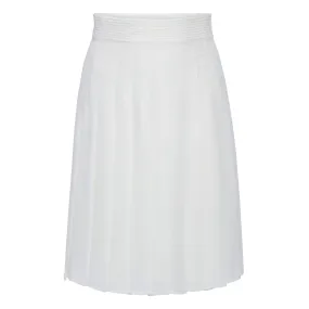 Knee Length Chiffon Pleated Skirt - Ivory