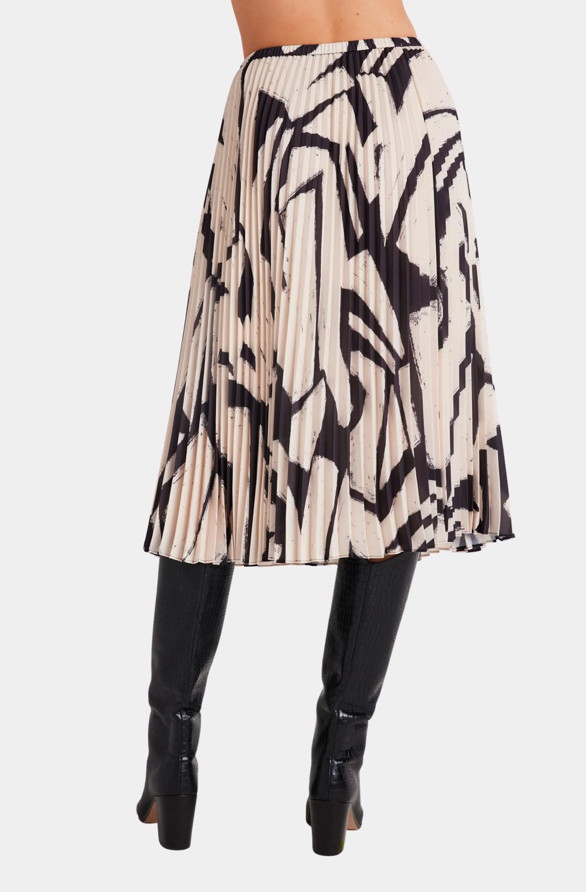 Knife Pleat Midi Skirt