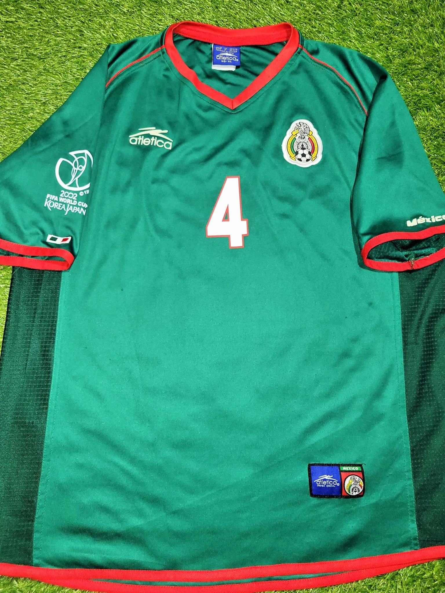 Marquez Mexico Atletica 2002 WORLD CUP Soccer Home Jersey Camiseta XL
