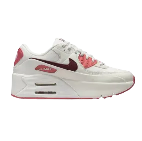 Nike Women's Air Max 90 LV8 SE Shoes - Sail / Adobe / Medium Soft Pink / Dark Team Red