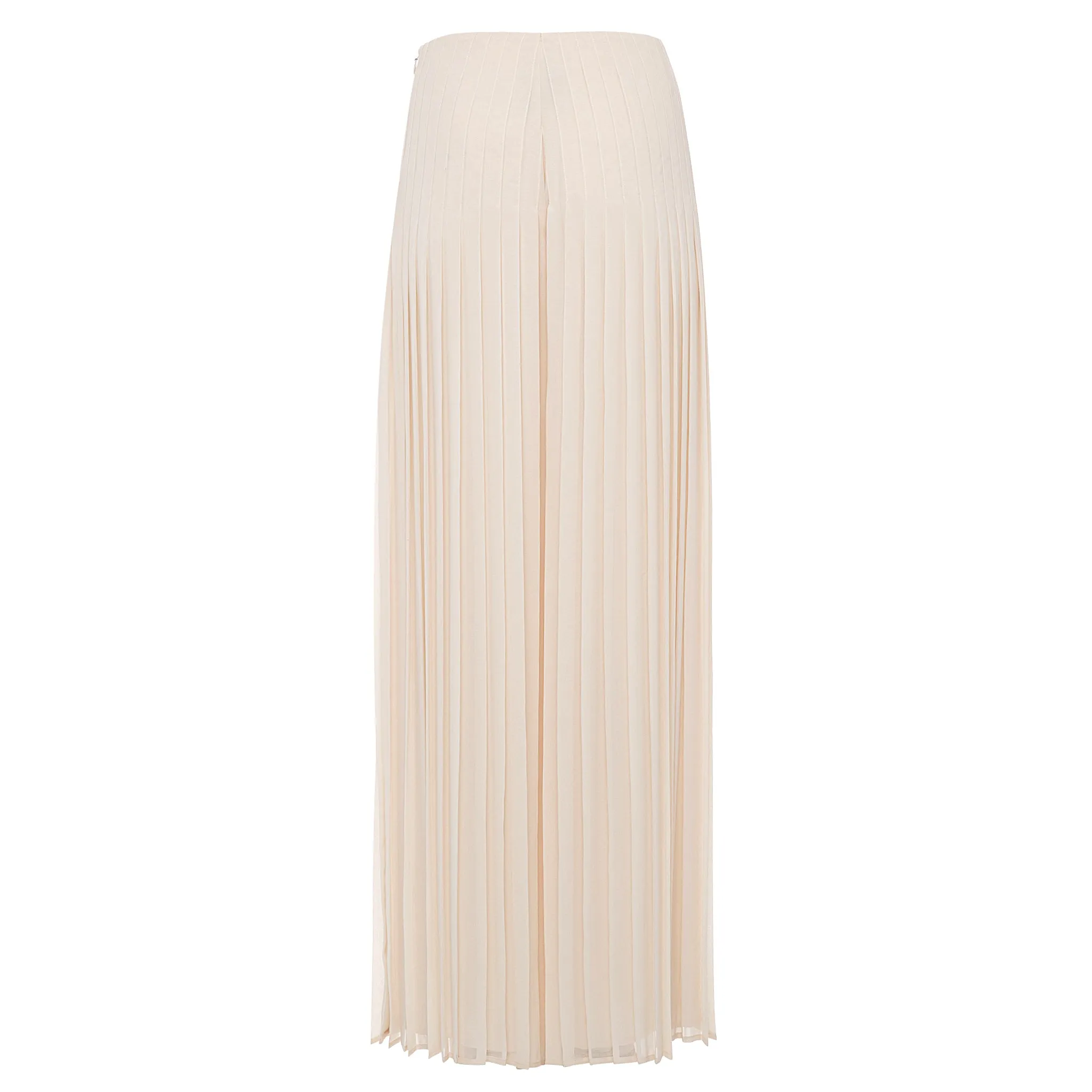 Pleated Chiffon Wide Leg Pant - Ivory