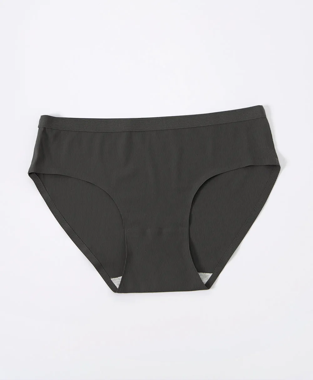 Rib Laminated Midi Panties 2pcs Set