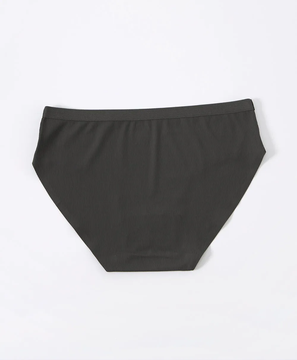 Rib Laminated Midi Panties 2pcs Set