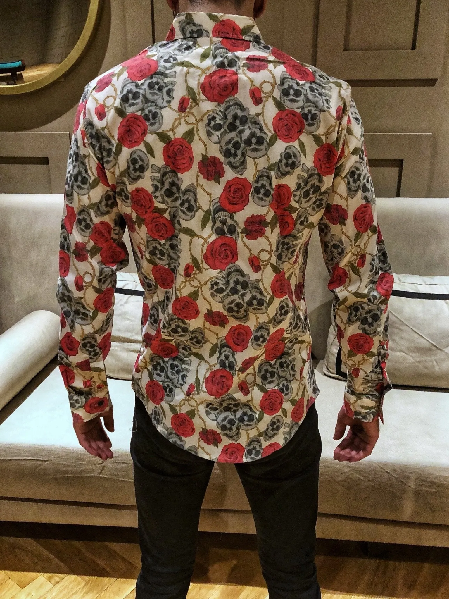 Rose Skulls Printed Shirt OT5 Streetwear Shirt