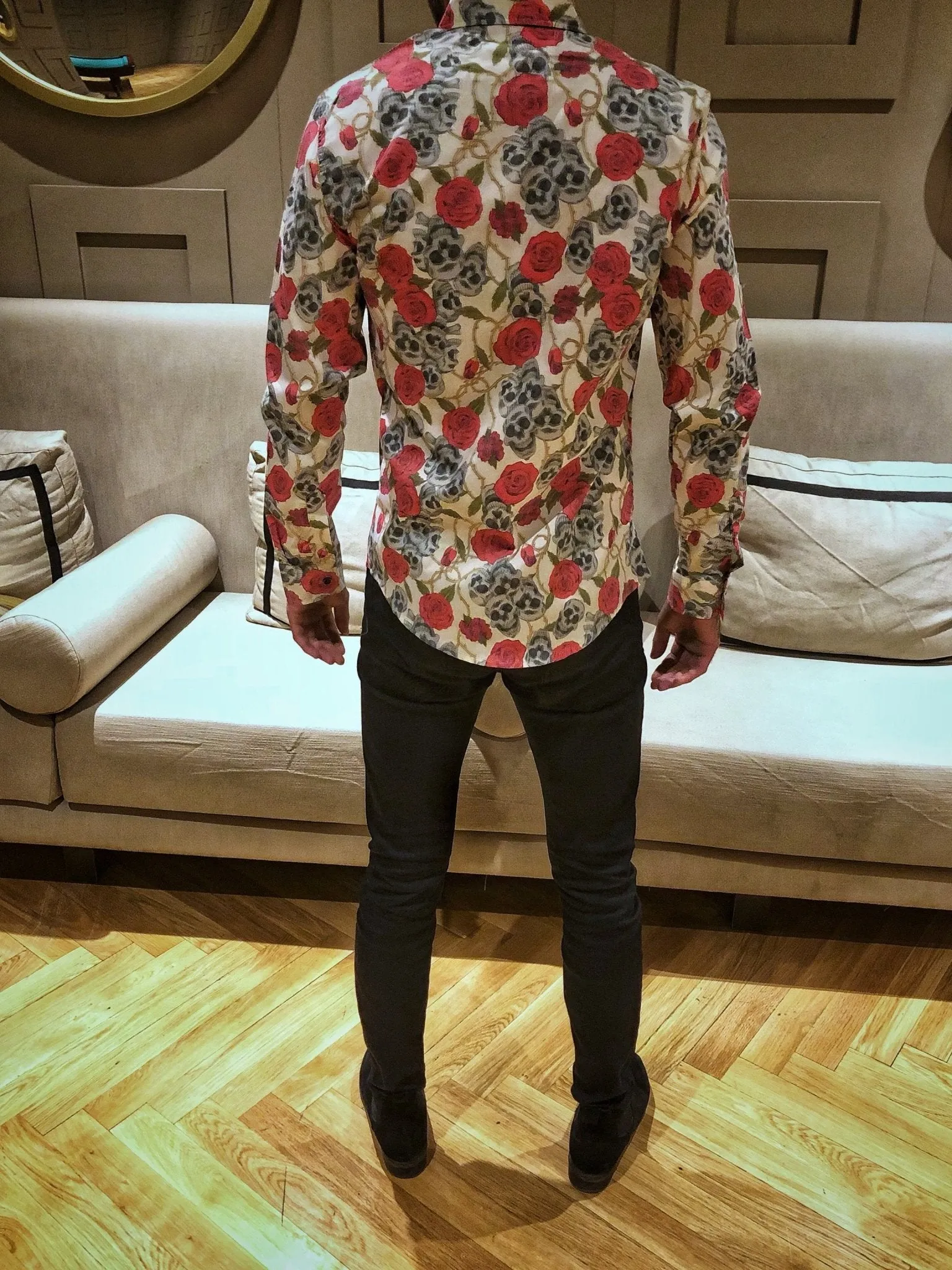 Rose Skulls Printed Shirt OT5 Streetwear Shirt