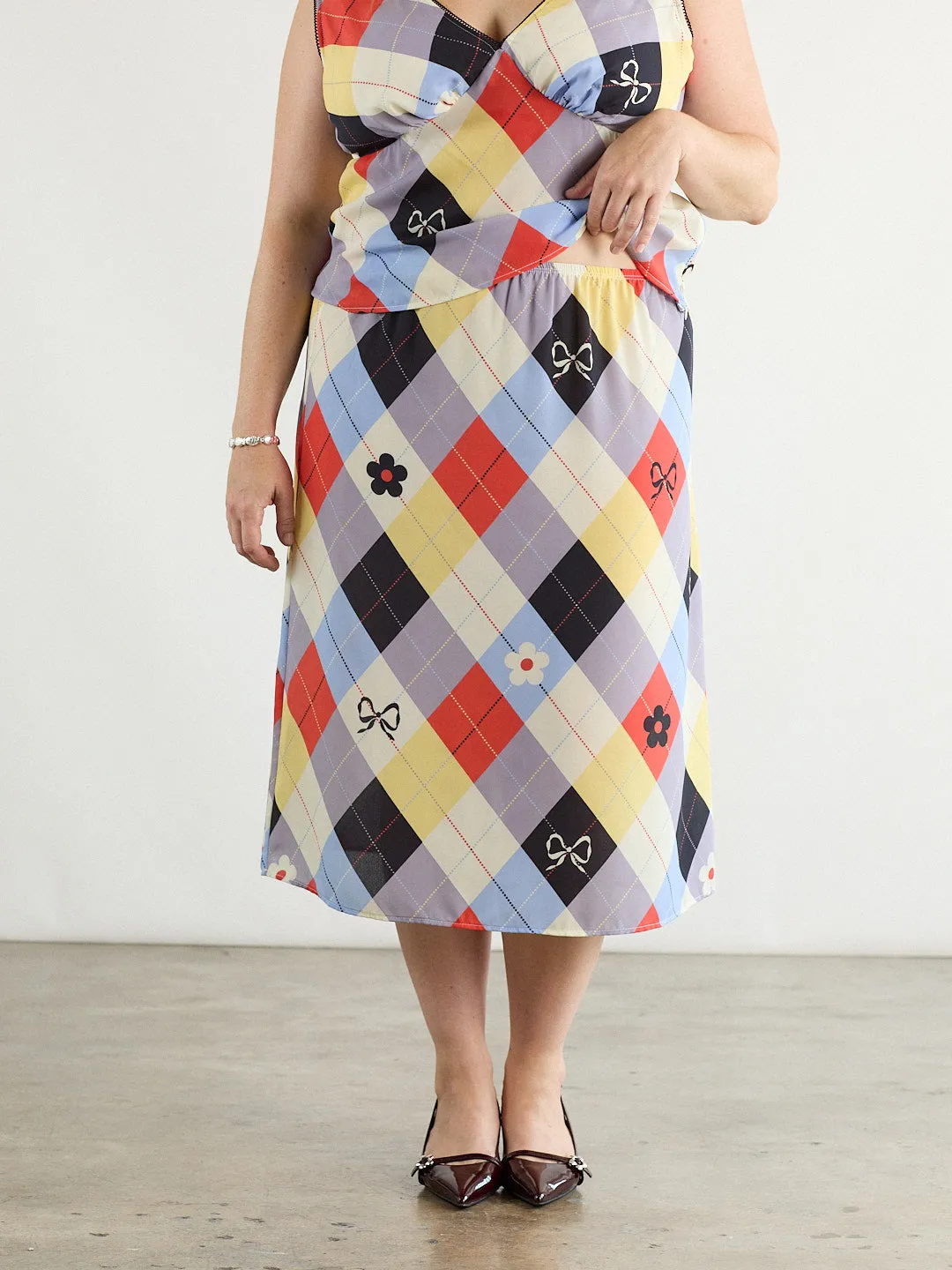 Sandy Midi Skirt - Cirque Argyle