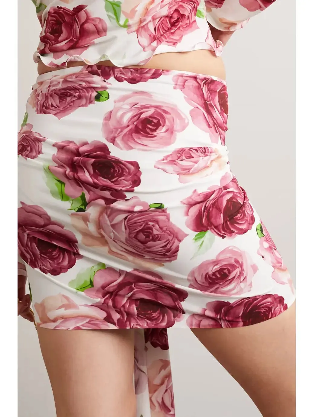 Women’s 3d Floral-Print Long-Sleeve Top and Skirt Set